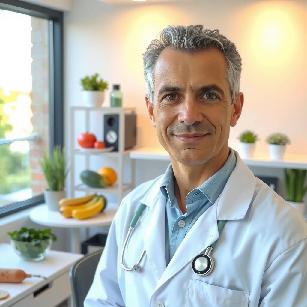 Dr. João Silva em consulta nutricional